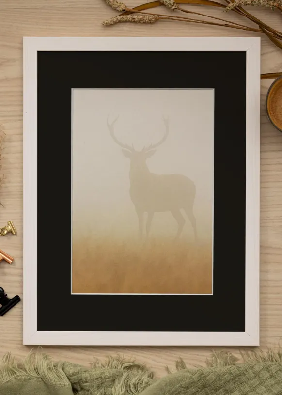 Ram Stilren Vit 40x40 cm - Passepartout Svart 25x25 cm