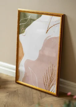 Ram Swirl Guld 40x50 cm - Passepartout Vit 29,7x42 cm