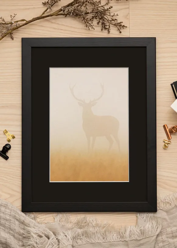 Ram Trendline Svart 60x90 cm - Passepartout Svart 40x70 cm