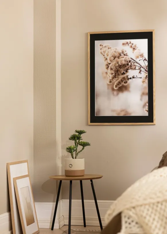 Ram Trendy Ek 50x70 cm - Passepartout Svart 42x59,4 cm (A2)