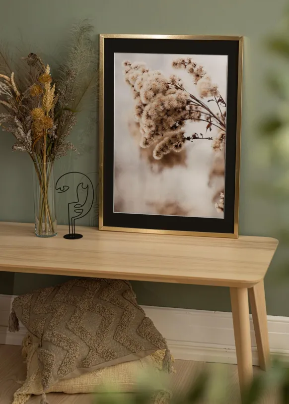 Ram Trendy Guld 24x30 cm - Passepartout Svart 6x8 inches