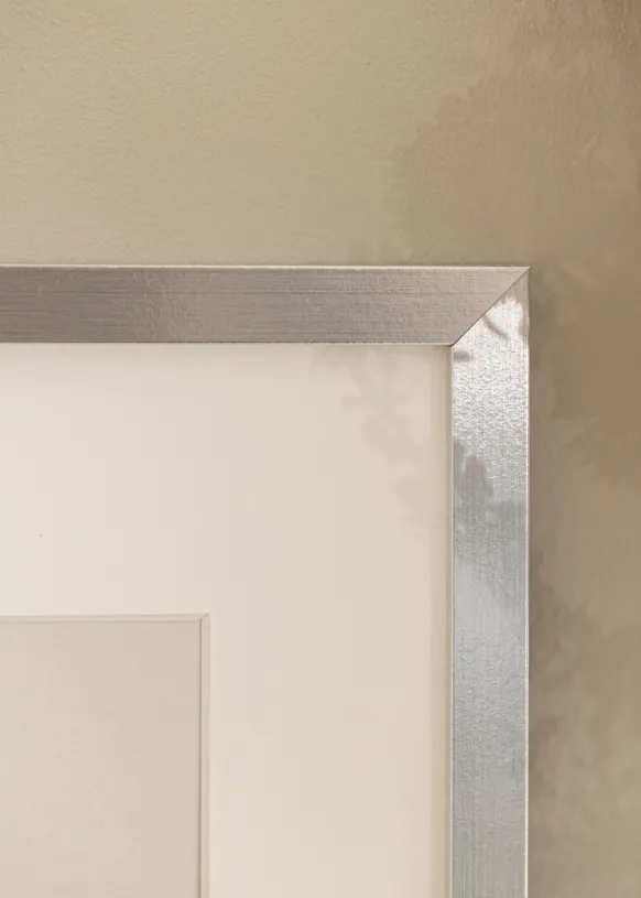 Ram Trendy Silver 70x100 cm - Passepartout Vit 62x93 cm