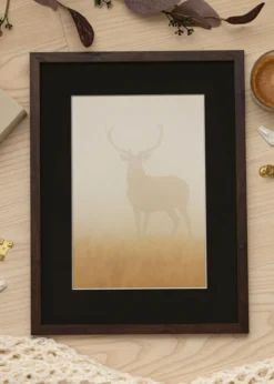 Ram Trendy Valnöt 24x30 cm - Passepartout Svart 7x9 inches