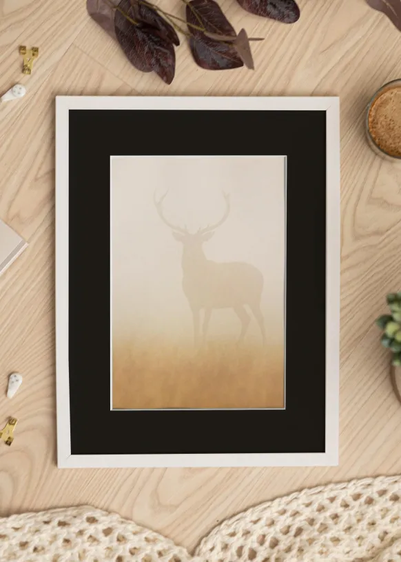Ram Trendy Vit 40x40 cm - Passepartout Svart 10x10 inches