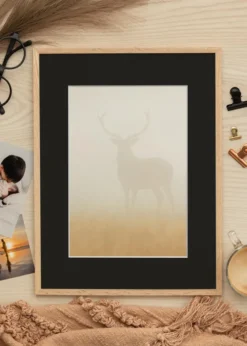 Ram Tunn Ek 40x50 cm - Passepartout Svart 27,5x37 cm