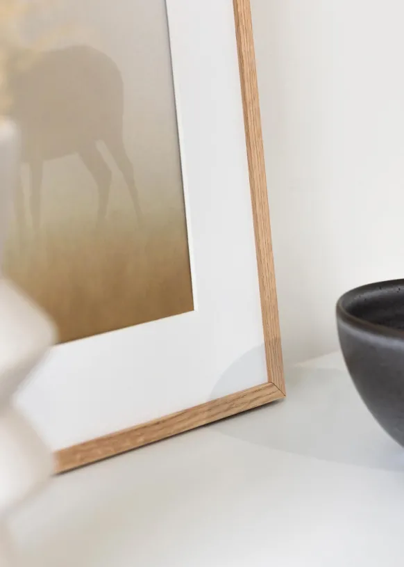 Ram Tunn Ek 30x70 cm - Passepartout Vit 18x57 cm