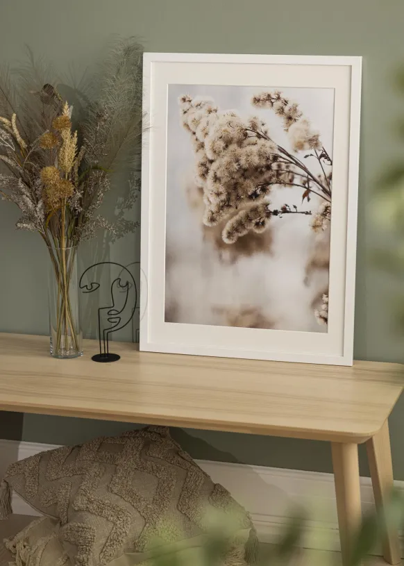 Ram White Wood 40x50 cm - Dubbel Passepartout Vit 29,7x42 cm (A3)
