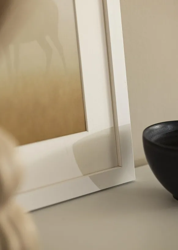 Ram White Wood 60x60 cm - Passepartout Vit 50x50 cm