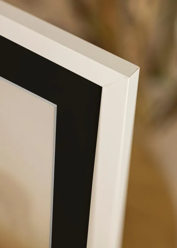Ram White Wood 40x100 cm - Passepartout Svart 30x91 cm