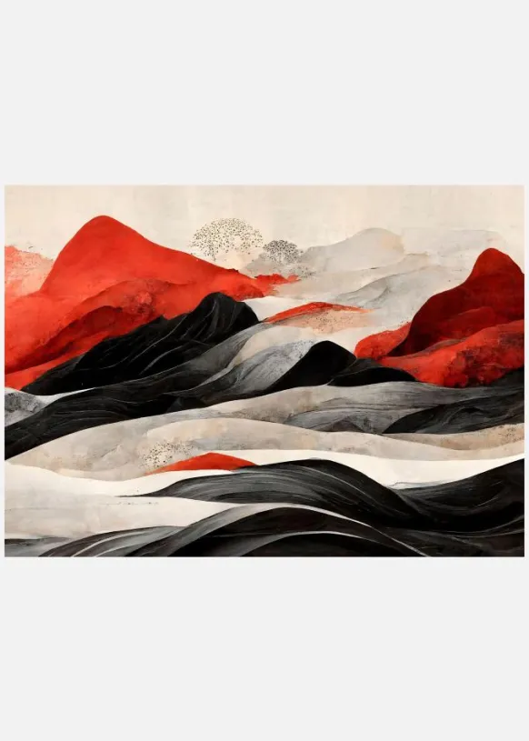 Red Mountains Canvastavla (30x40 cm)