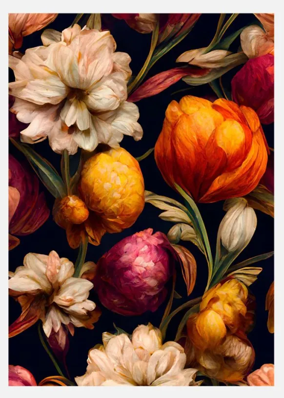 Romantic Flowers Canvastavla (30x40 cm)