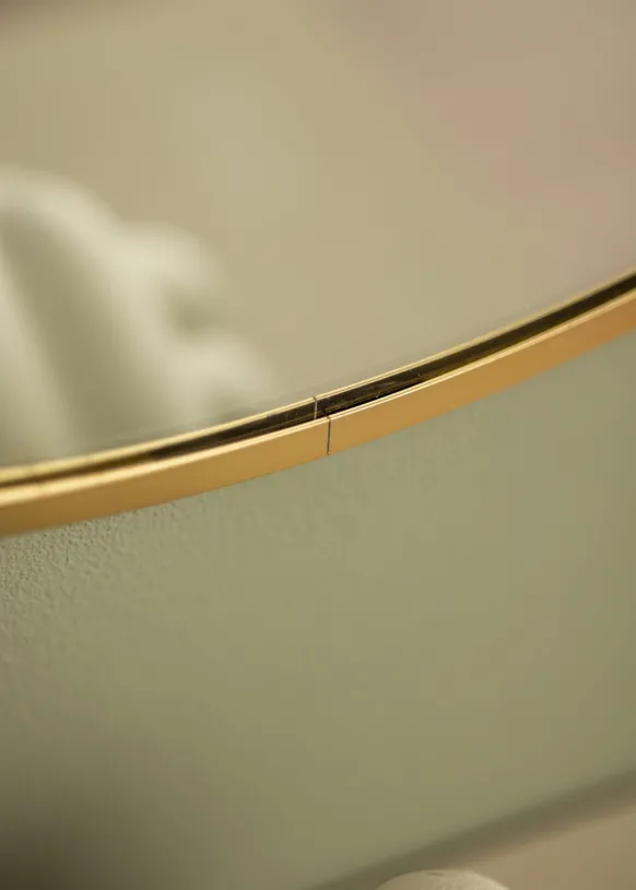 Rund Spegel Modern Guld 50 cm Ø