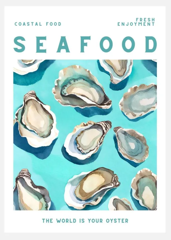 Seafood Canvastavla (30x40 cm)