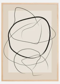 Soft Abstract Lines Art Poster (21x29.7 cm (A4))
