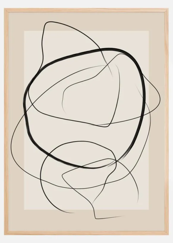 Soft Abstract Lines Art Poster (21x29.7 cm (A4))