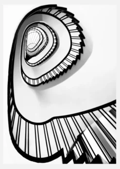 Spiral Stairs Bw Canvastavla (30x40 cm)