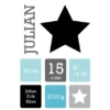 Star Birth Poster Black/Blue (21x29,7 cm (A4))