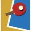 Table Tennis Team Red Canvastavla (30x40 cm)