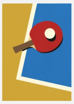 Table Tennis Team Red Canvastavla (30x40 cm)