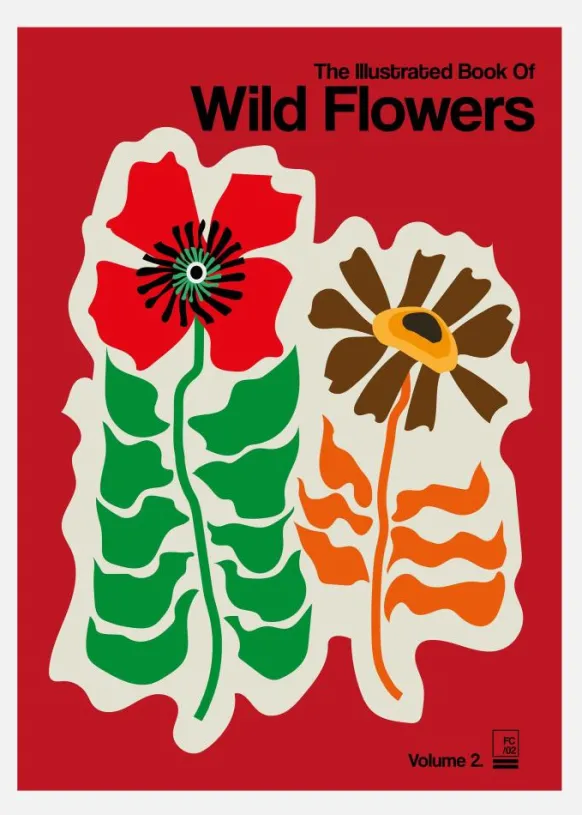 The Illustrated Book Of Wild Flowers Vol.2 Red Canvastavla (30x40 cm)