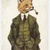 The Vintage Stylish Fox Canvastavla (30x40 cm)