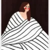 The Woman With Black And White Stripes Canvastavla (30x40 cm)