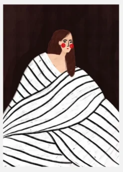 The Woman With Black And White Stripes Canvastavla (30x40 cm)