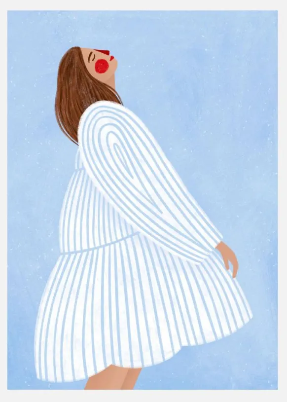 The Woman With The Blue Stripes Canvastavla (30x40 cm)