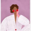The Woman With The Pink Glove Canvastavla (30x40 cm)