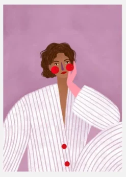 The Woman With The Pink Glove Canvastavla (30x40 cm)