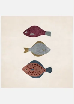 Trio Of Fish Forms Canvastavla (30x30 cm)