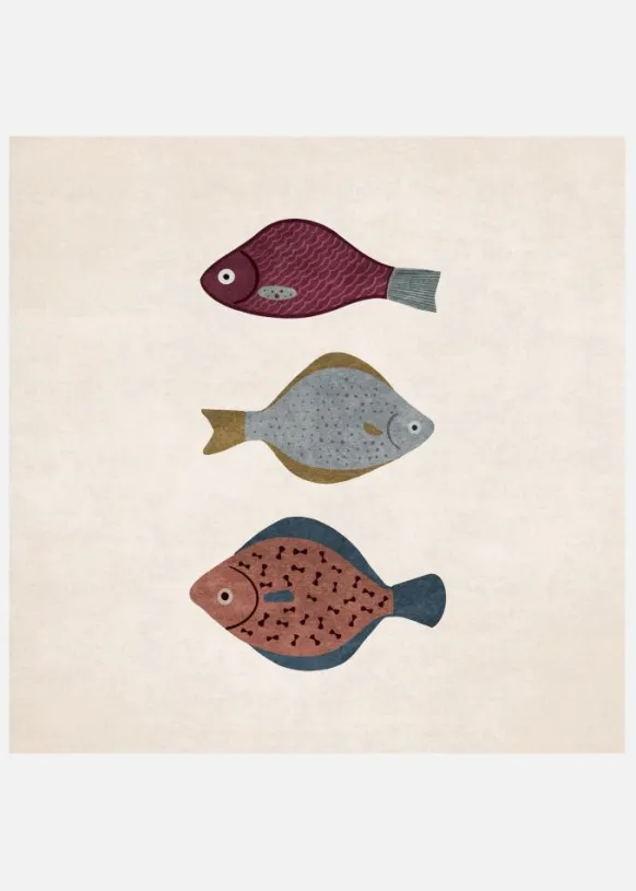 Trio Of Fish Forms Canvastavla (30x30 cm)
