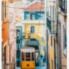Trolley Car In City Canvastavla (30x40 cm)