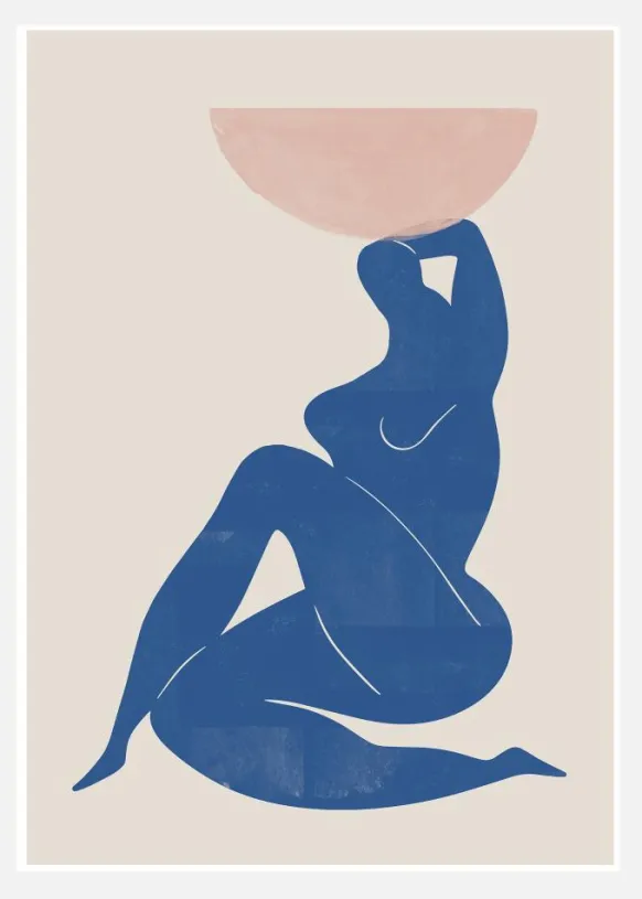 Vase And Woman Canvastavla (30x40 cm)