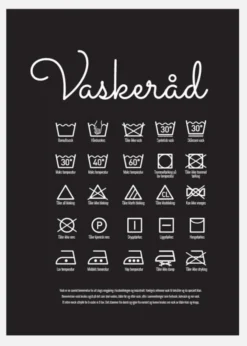 Vaskeråd - Svart Canvastavla (30x40 cm)