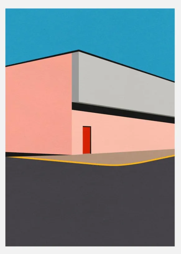 Warehouse Illustration Canvastavla (30x40 cm)