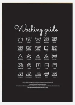 Washing Guide - Black Canvastavla (30x40 cm)