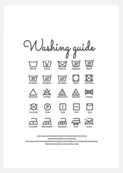 Washing Guide White Canvastavla (30x40 cm)