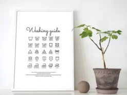 Washing guide white Poster (21x29.7 cm (A4))