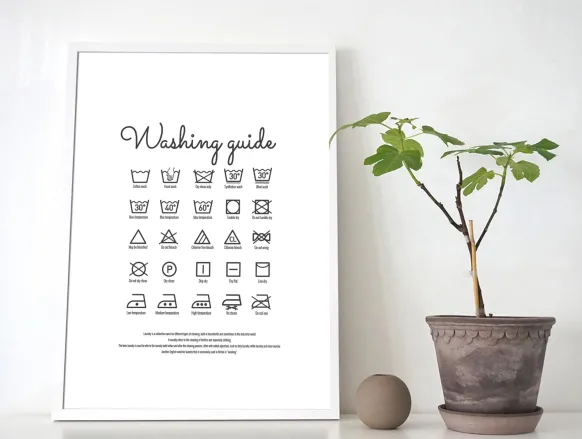 Washing guide white Poster (21x29.7 cm (A4))