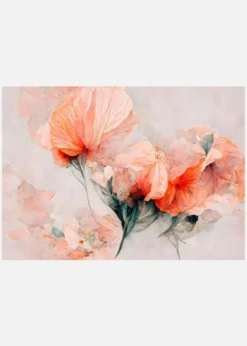 Wild Flowers On Beige Background Canvastavla (30x40 cm)
