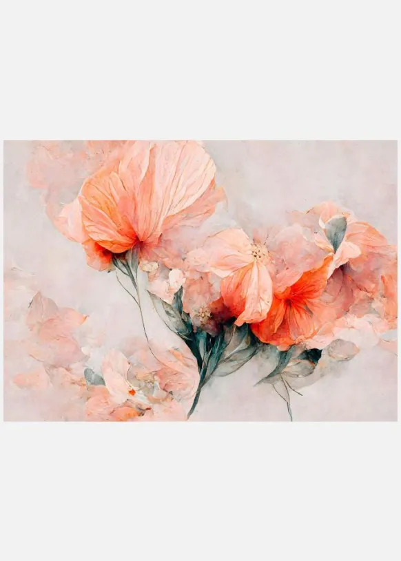 Wild Flowers On Beige Background Canvastavla (30x40 cm)