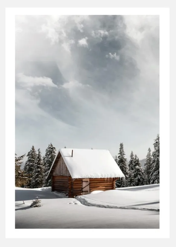 Winter Cabin Canvastavla (30x40 cm)