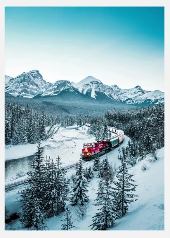 Winter Train Canvastavla (30x40 cm)