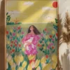 Woman in spring tulip field Poster (21x29.7 cm (A4))
