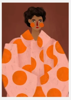 Woman With Orange Dots Canvastavla (30x40 cm)